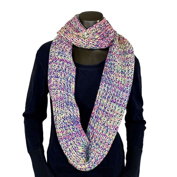 New York & Co Cable Knit Infinity Scarf Multi Colored Womens Accessory Winter - Picture 1 of 4